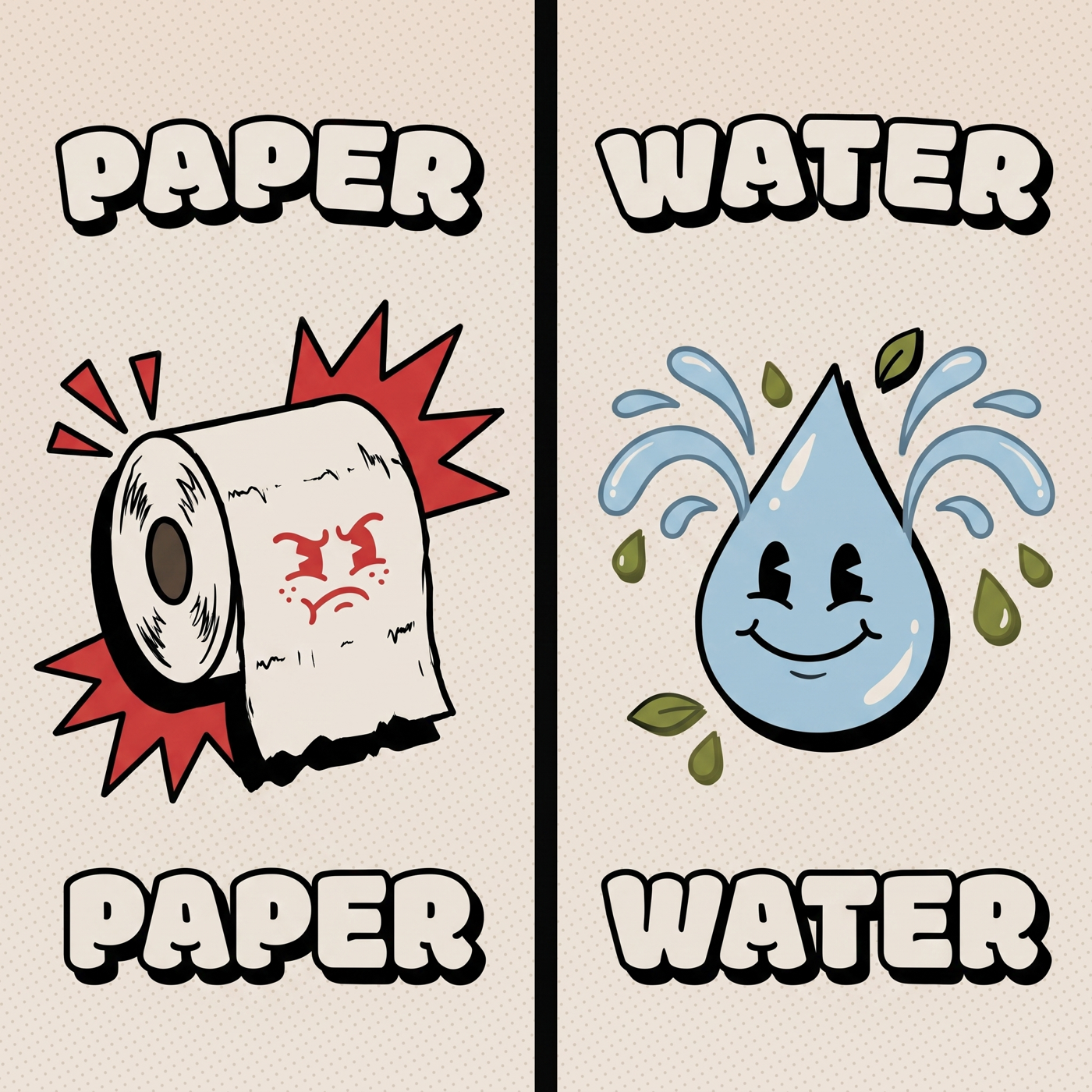 Paper vs water comparison