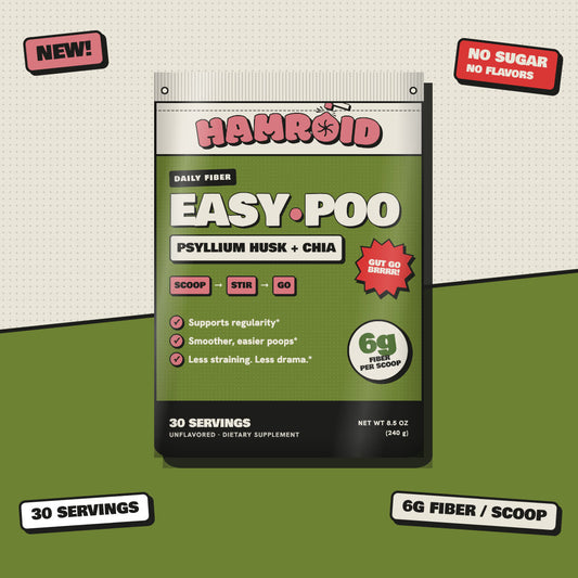 Hamroid Easy-Poo Fiber pouch, No-Push System, 30 servings
