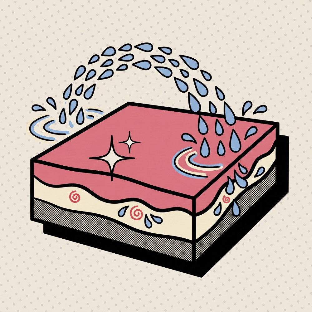 Gentle water rinsing skin clean