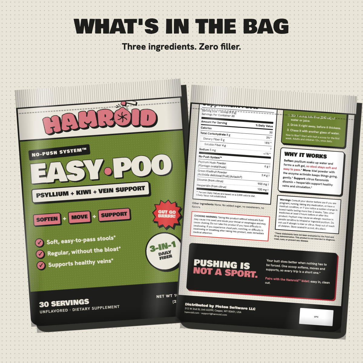 Front and back of the pouch